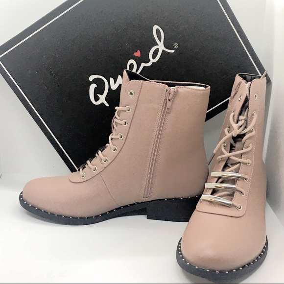 Dolls Kill Qupid Dusty Rose Pink Mauve Boots 7 - Picture 4 of 8